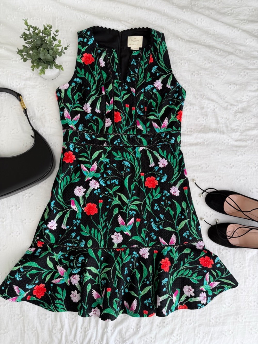 Kate Spade Floral Hummingbird Dress